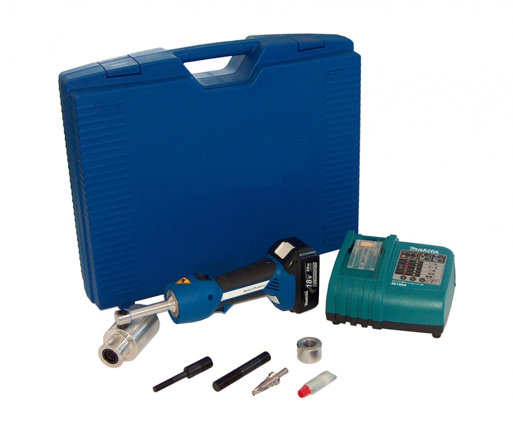 Pompe électro-hydraulique portable pour le poinçonnage de portes, panneaux, coffrets et tôles en acier, inox, aluminium et plastiques